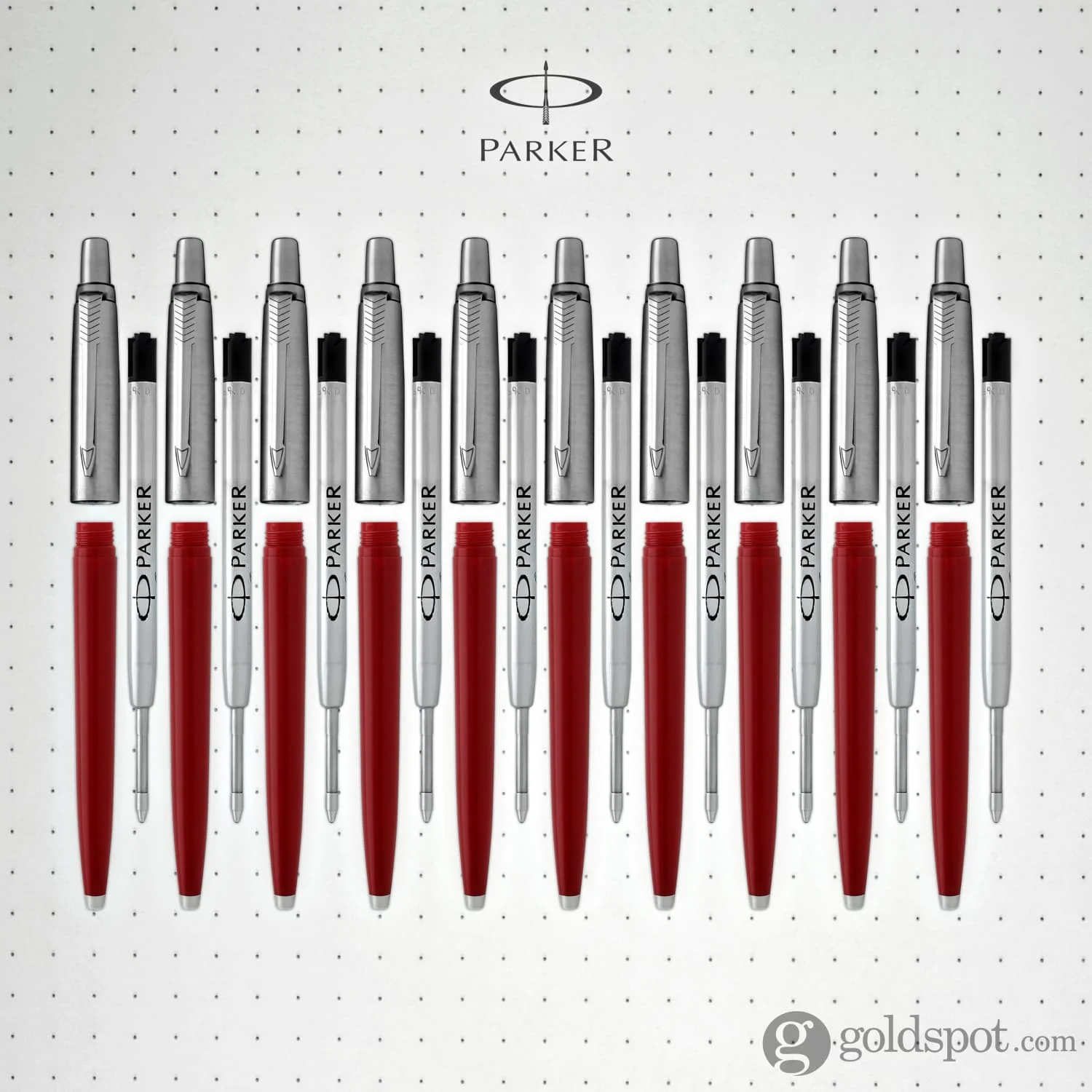 Parker Jotter Ballpoint Pen in Red Barrel - Pack of 10