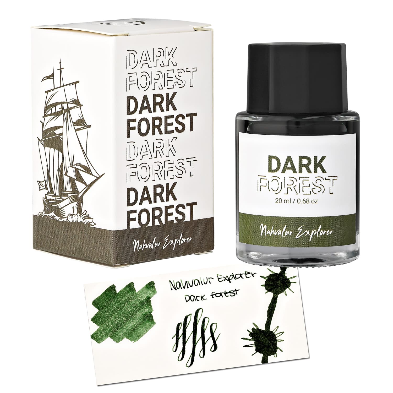 8002-nahvalur-explorer-bottled-ink-in-dark-forest-20ml-1.jpg Nahvalur Explorer Bottled Ink in Dark Forest - 20mL
