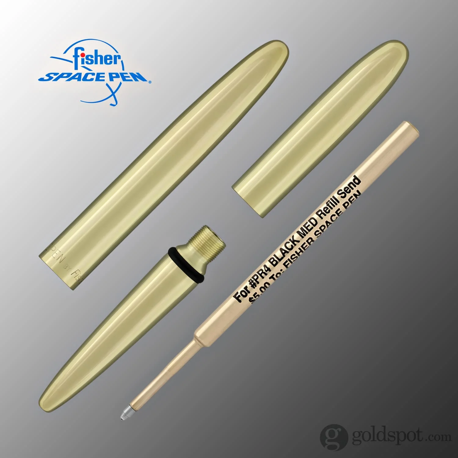 Fisher Space Pen Bullet Ballpoint Pen in Raw Brass