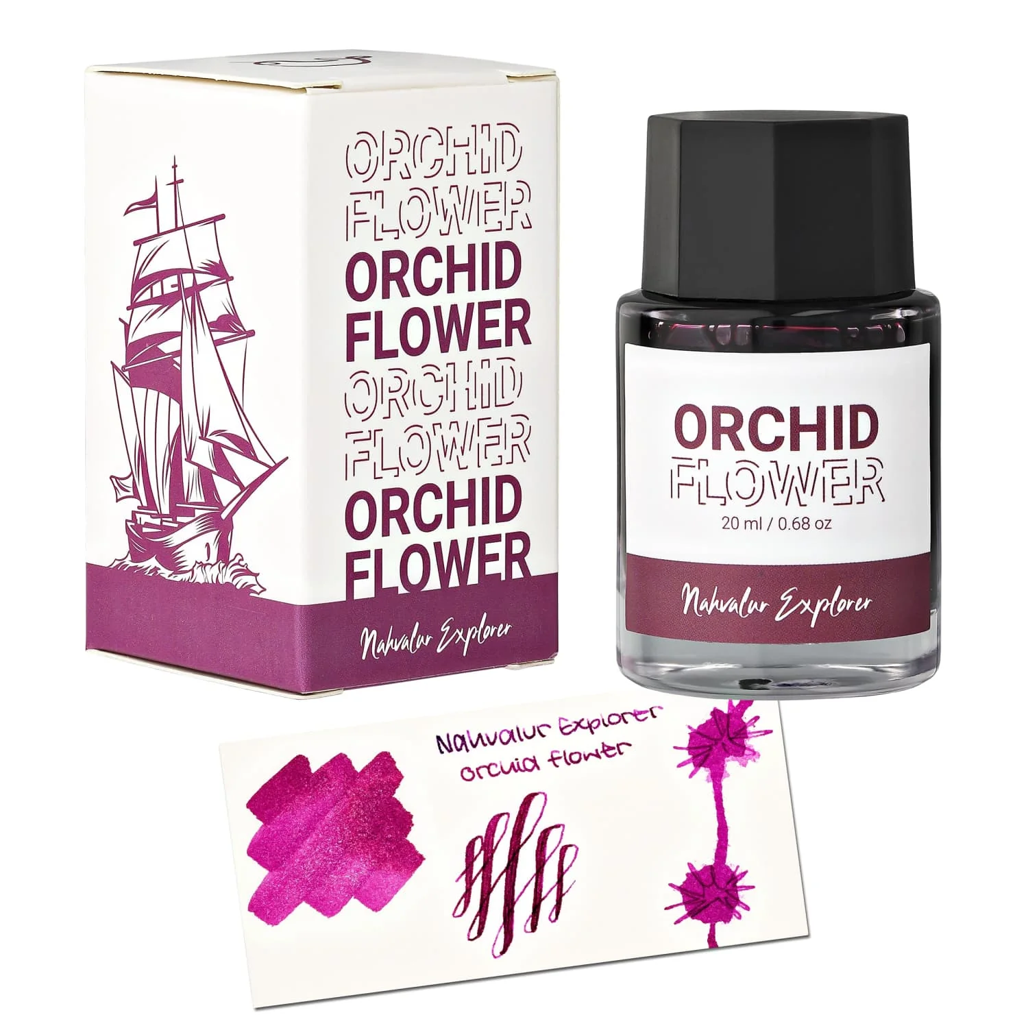 8019-nahvalur-explorer-bottled-ink-in-orchid-flower-20ml-1.webp Nahvalur Explorer Bottled Ink in Orchid Flower - 20mL