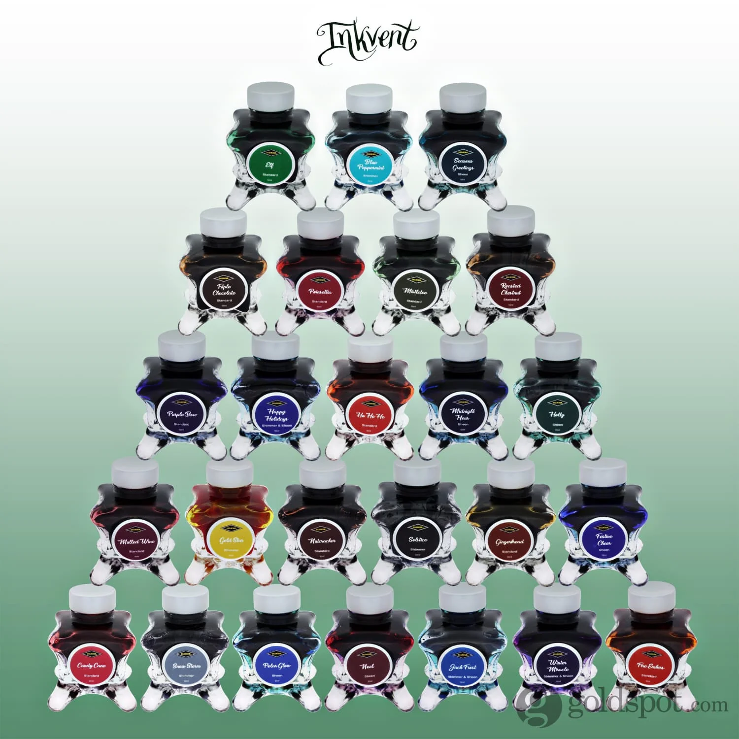 Diamine Inkvent Blue Edition Sheen Bottled Ink in Holly - 50 mL
