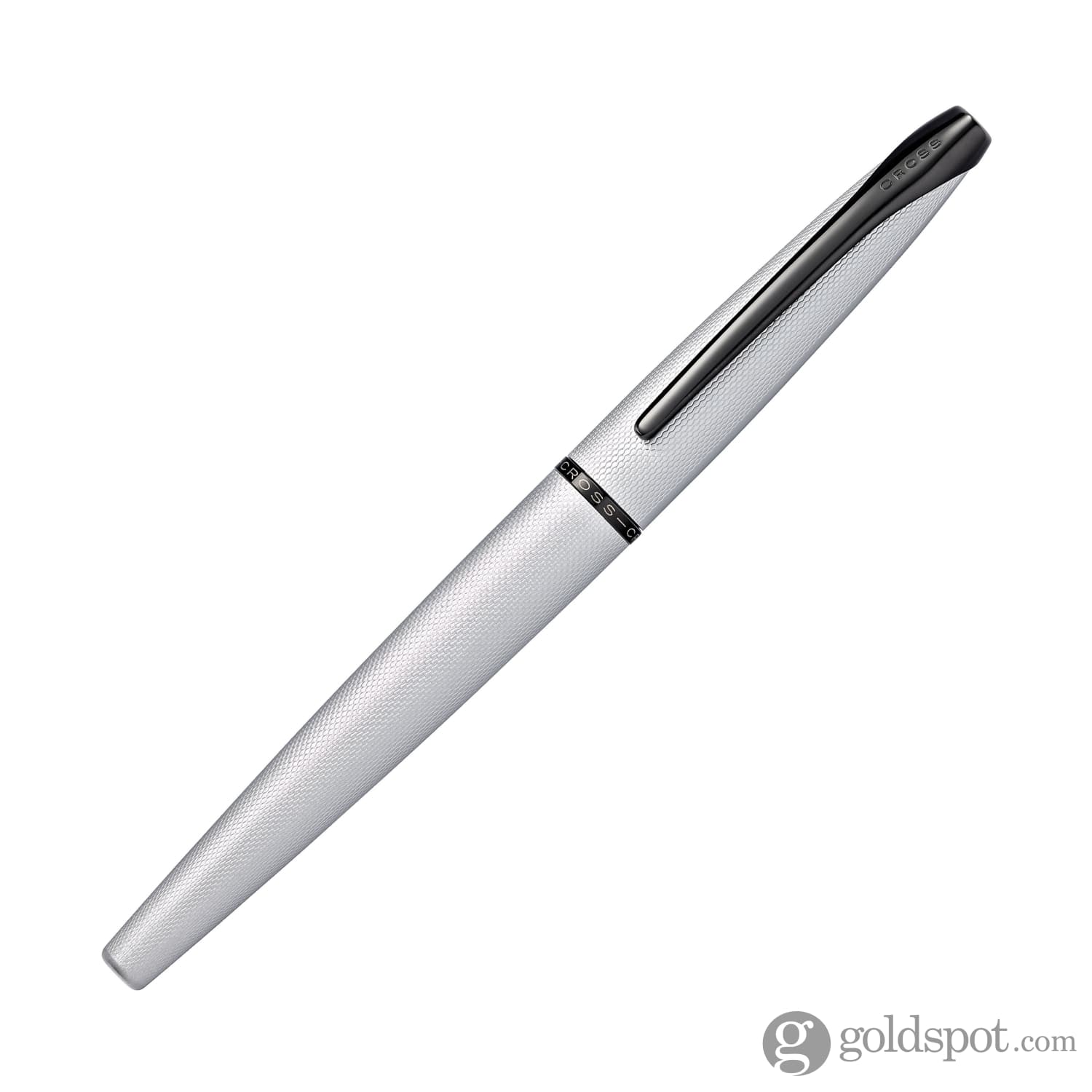 8026-cross-atx-rollerball-pen-in-brushed-chrome-with-etched-diamond-pattern-3.jpg Cross ATX Rollerball Pen in Brushed Chrome with Etched Diamond Pattern