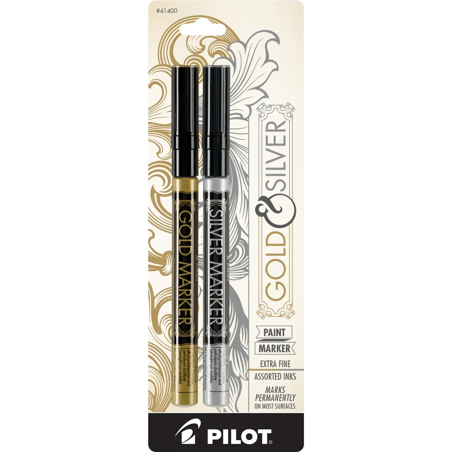 8030-pilot-permanent-paint-markers-in-gold-and-silver-metallic-extra-fine-point-pack-of-2-1.webp Pilot Permanent Paint Markers in Gold and Silver Metallic - Extra Fine Point - Pack of 2