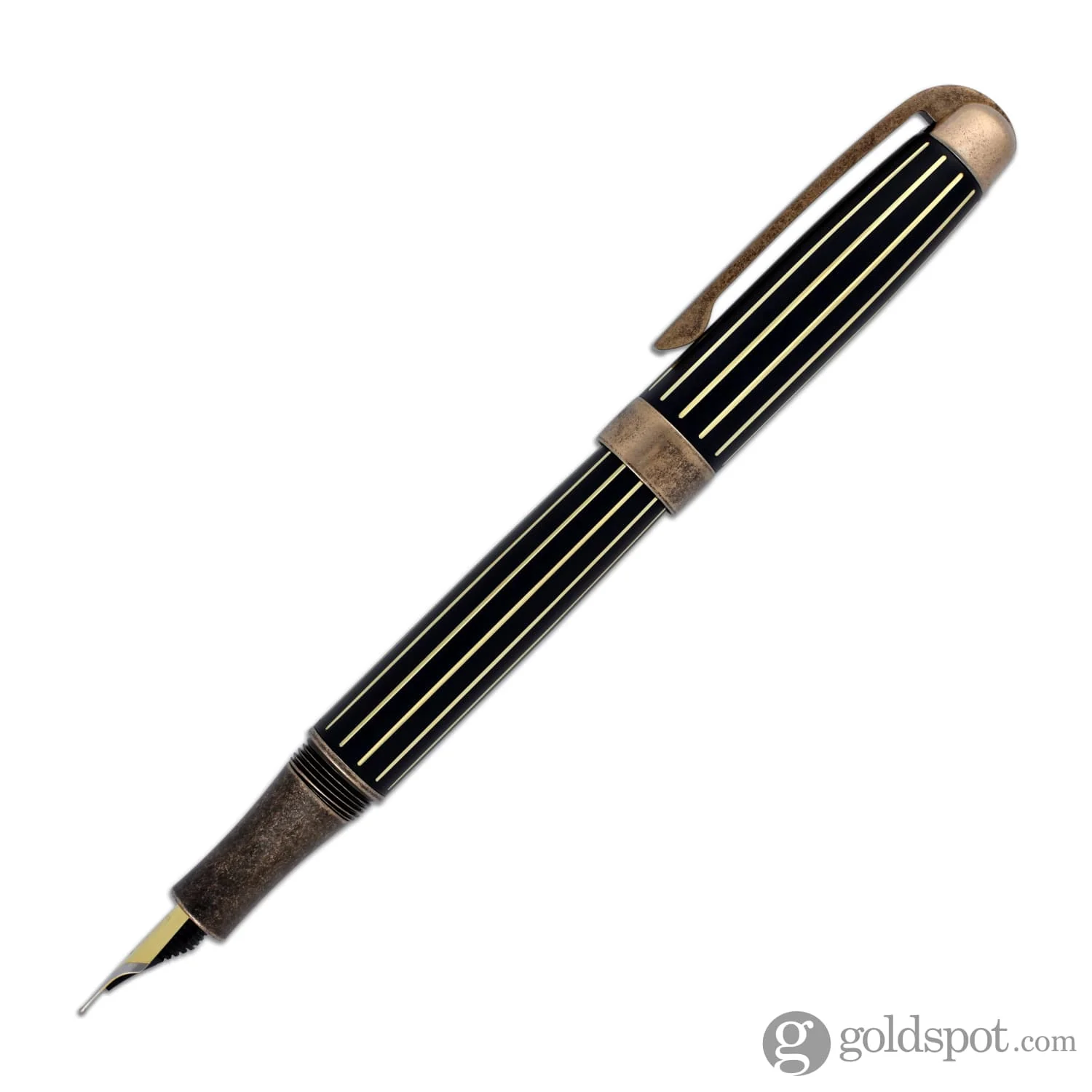 Laban Antique II Fountain Pen in Rose Gold with Lines - Medium Point