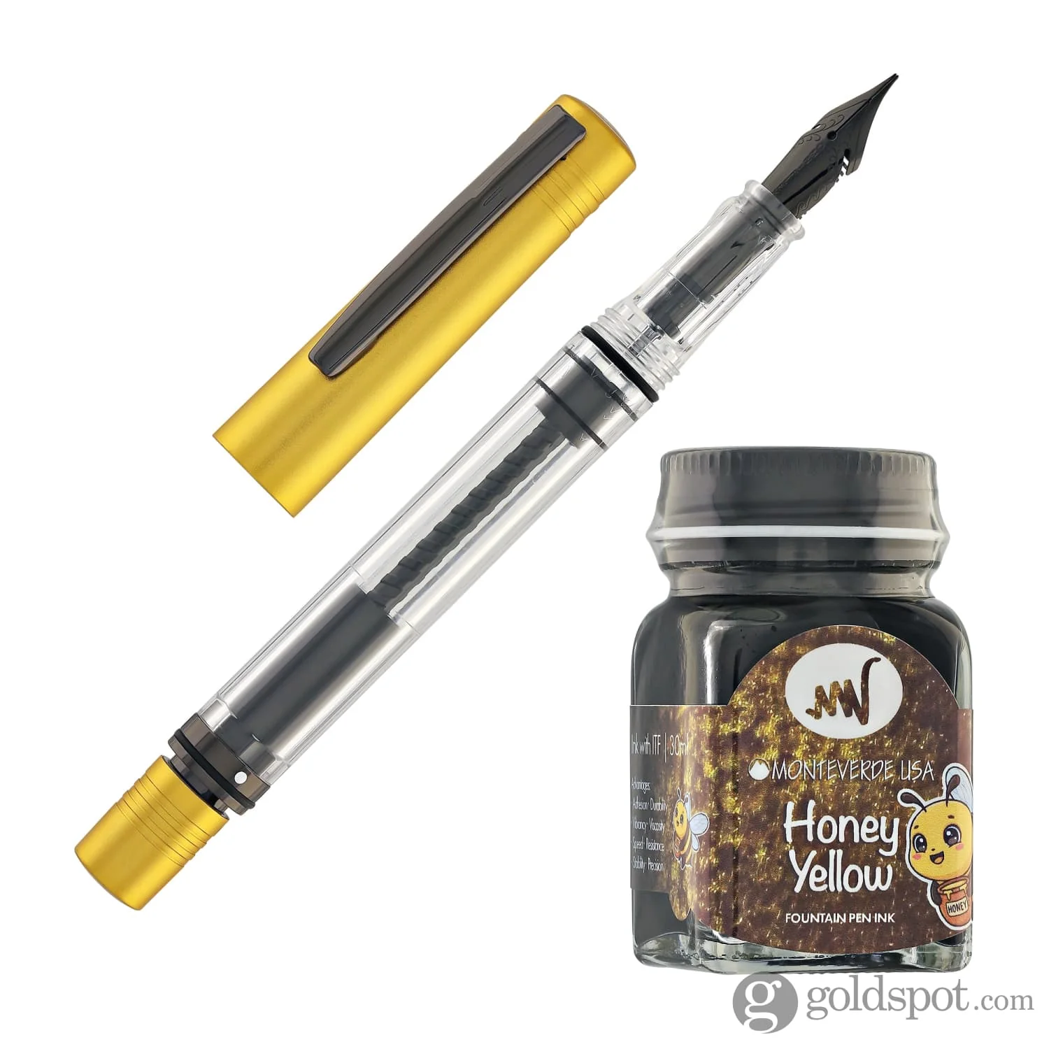 Monteverde USA MP1 Fountain Pen in Honey Yellow with 30mL Bottled Ink