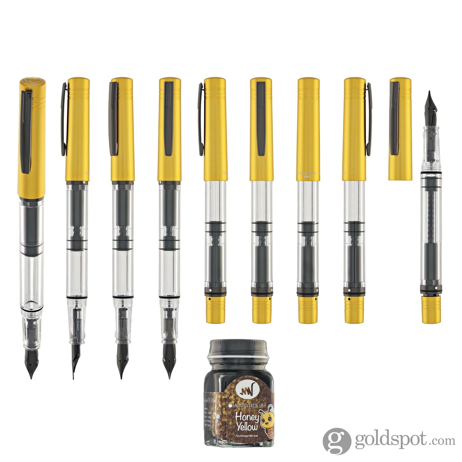 Monteverde USA MP1 Fountain Pen in Honey Yellow with 30mL Bottled Ink
