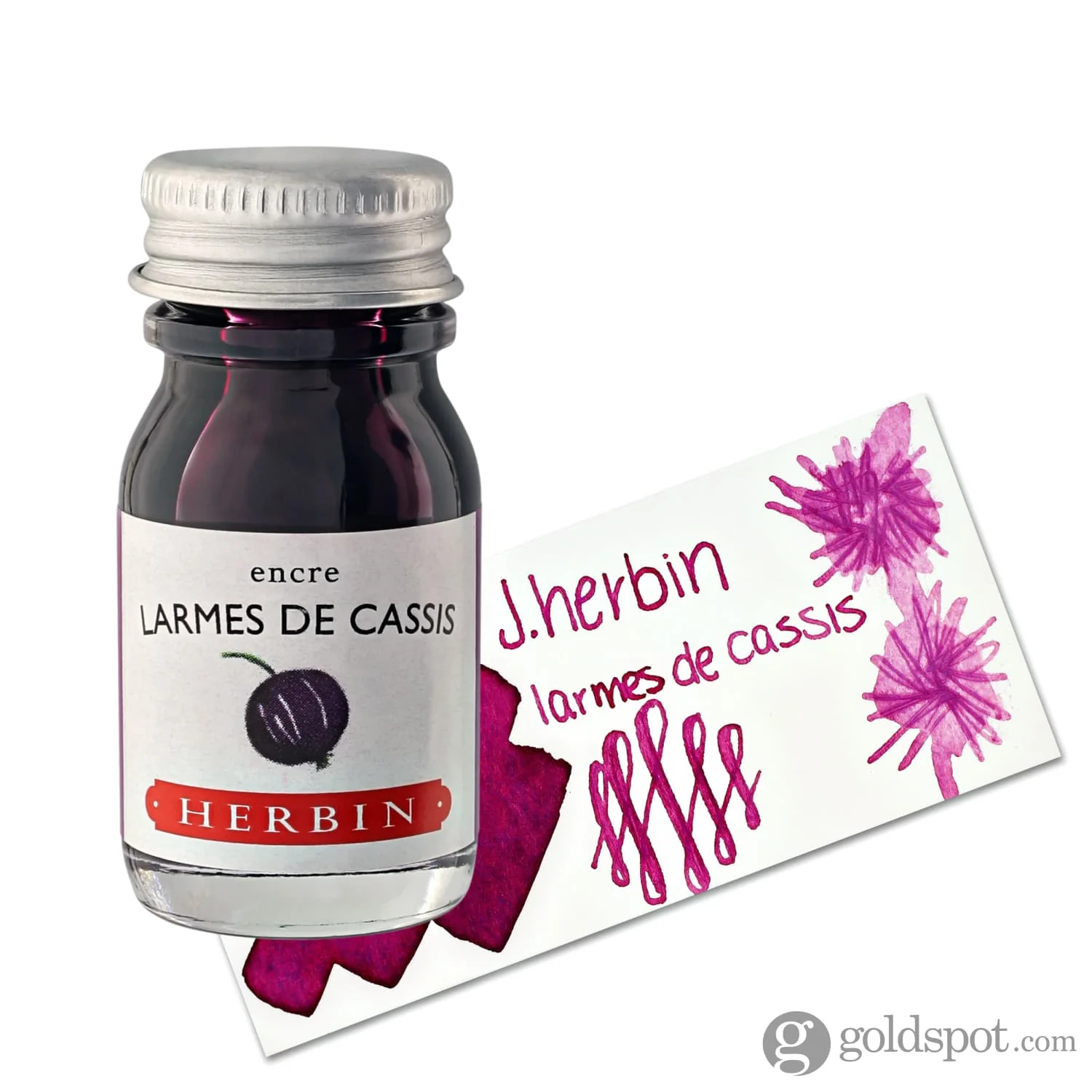 J. Herbin Larmés de Cassis (Tears of Blackcurrant) Bottled Fountain Pen Ink and Cartidges