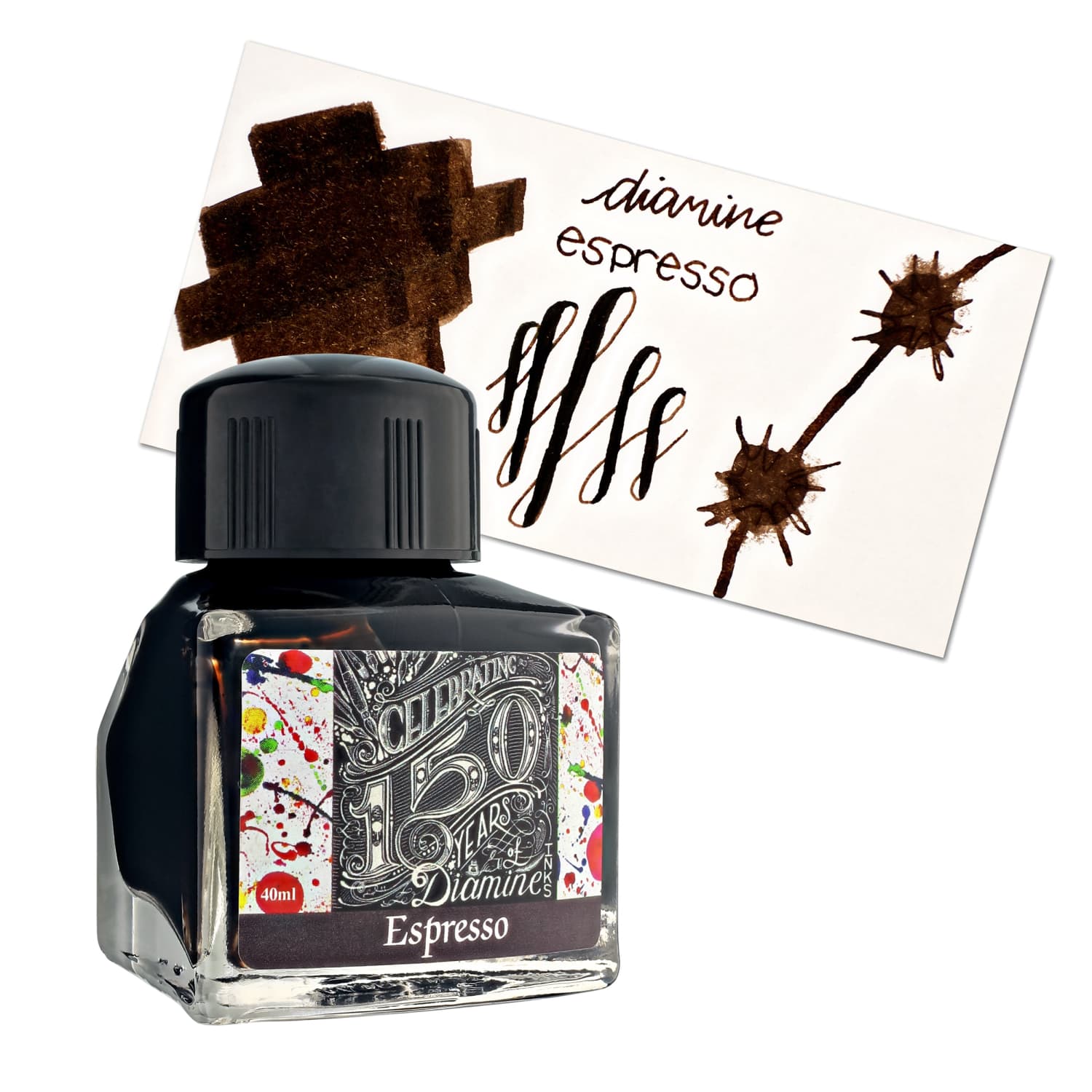 8256-diamine-150th-anniversary-bottled-ink-in-espresso-40-ml-1.jpg Diamine 150th Anniversary Bottled Ink in Espresso - 40 mL