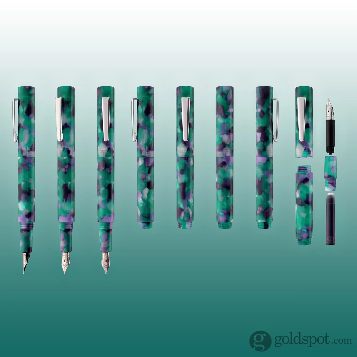 Monteverde USA MVP Fountain Pen in Green Abstracts