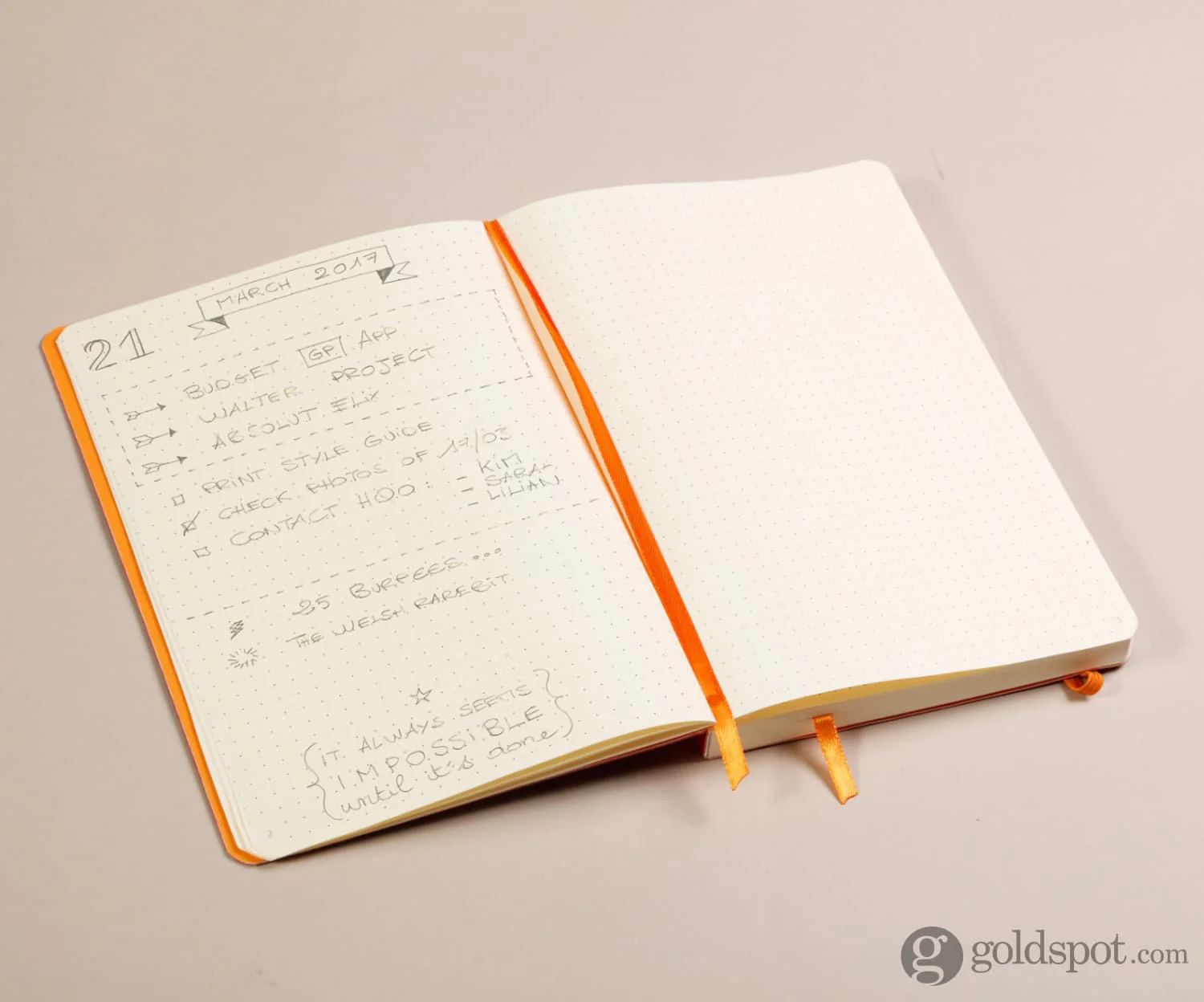 Rhodia Goalbook A5 Dot Grid Notebook in Sapphire Blue - 5.75 x 8.25