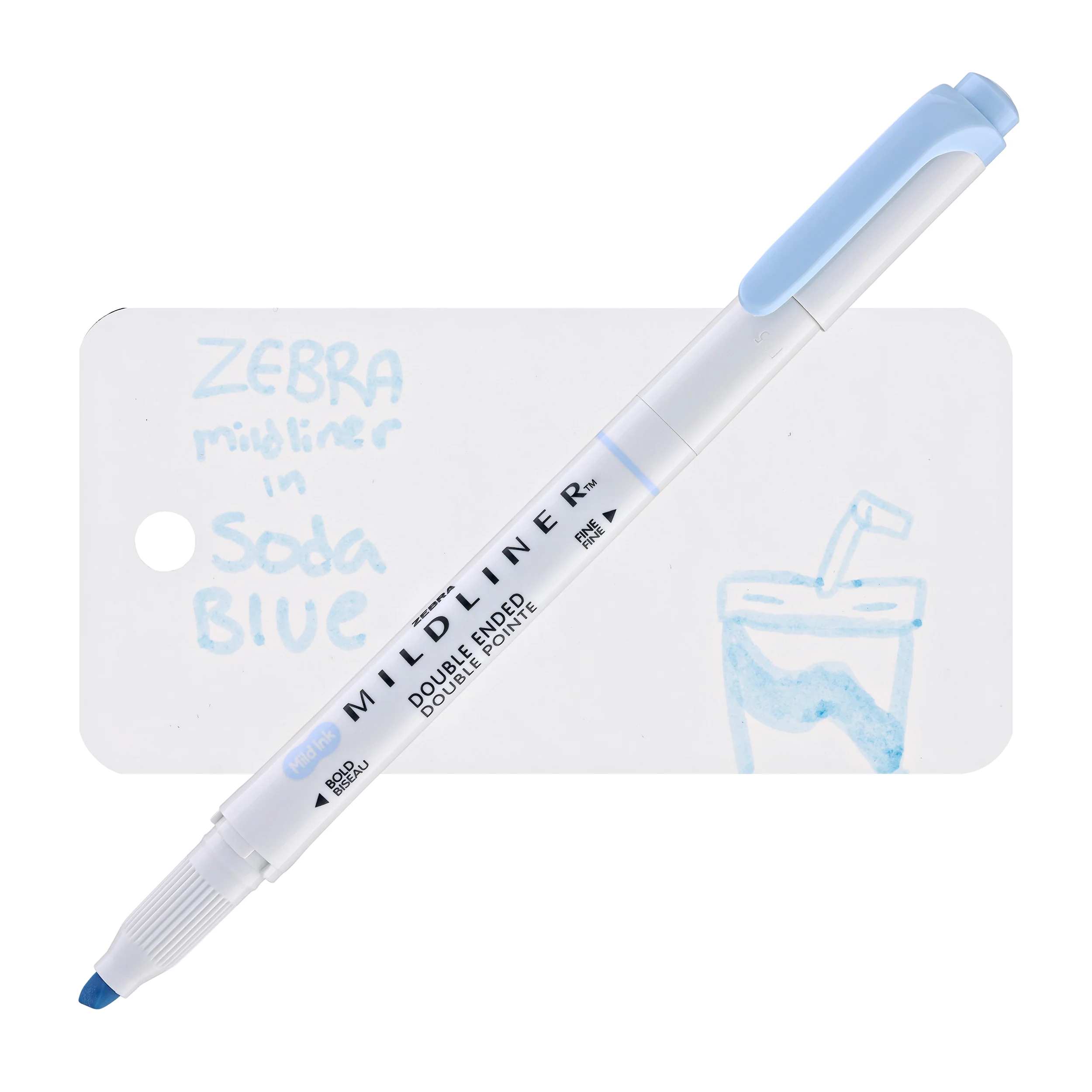 Zebra Mildliner Dual-Tip Highlighter in Soda Blue