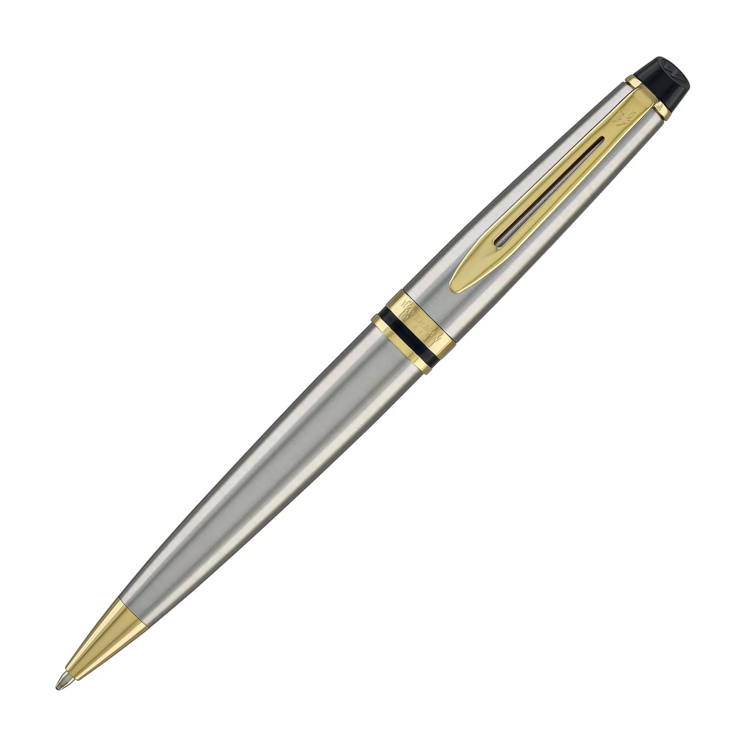 872-waterman-expert-ballpoint-pen-in-stainless-steel-with-gold-trim-1.webp Waterman Expert Ballpoint Pen in Stainless Steel with Gold Trim