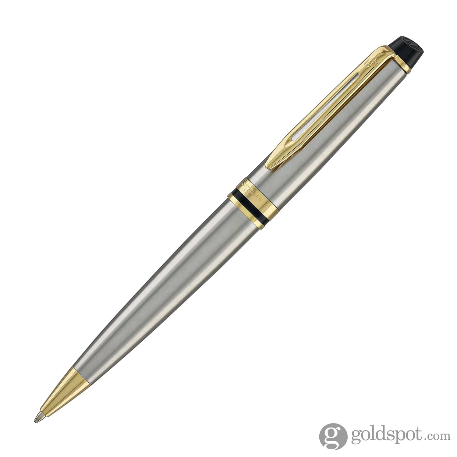872-waterman-expert-ballpoint-pen-in-stainless-steel-with-gold-trim-2.webp Waterman Expert Ballpoint Pen in Stainless Steel with Gold Trim