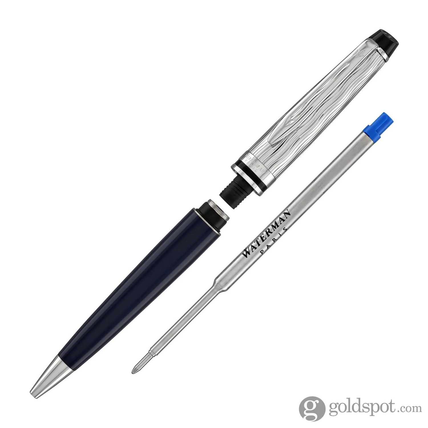 Waterman Expert L’Essence du Bleu Ballpoint Pen in Metal & Blue Lacquer