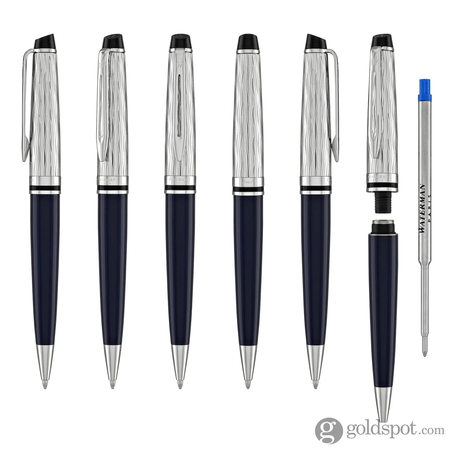 Waterman Expert L’Essence du Bleu Ballpoint Pen in Metal & Blue Lacquer