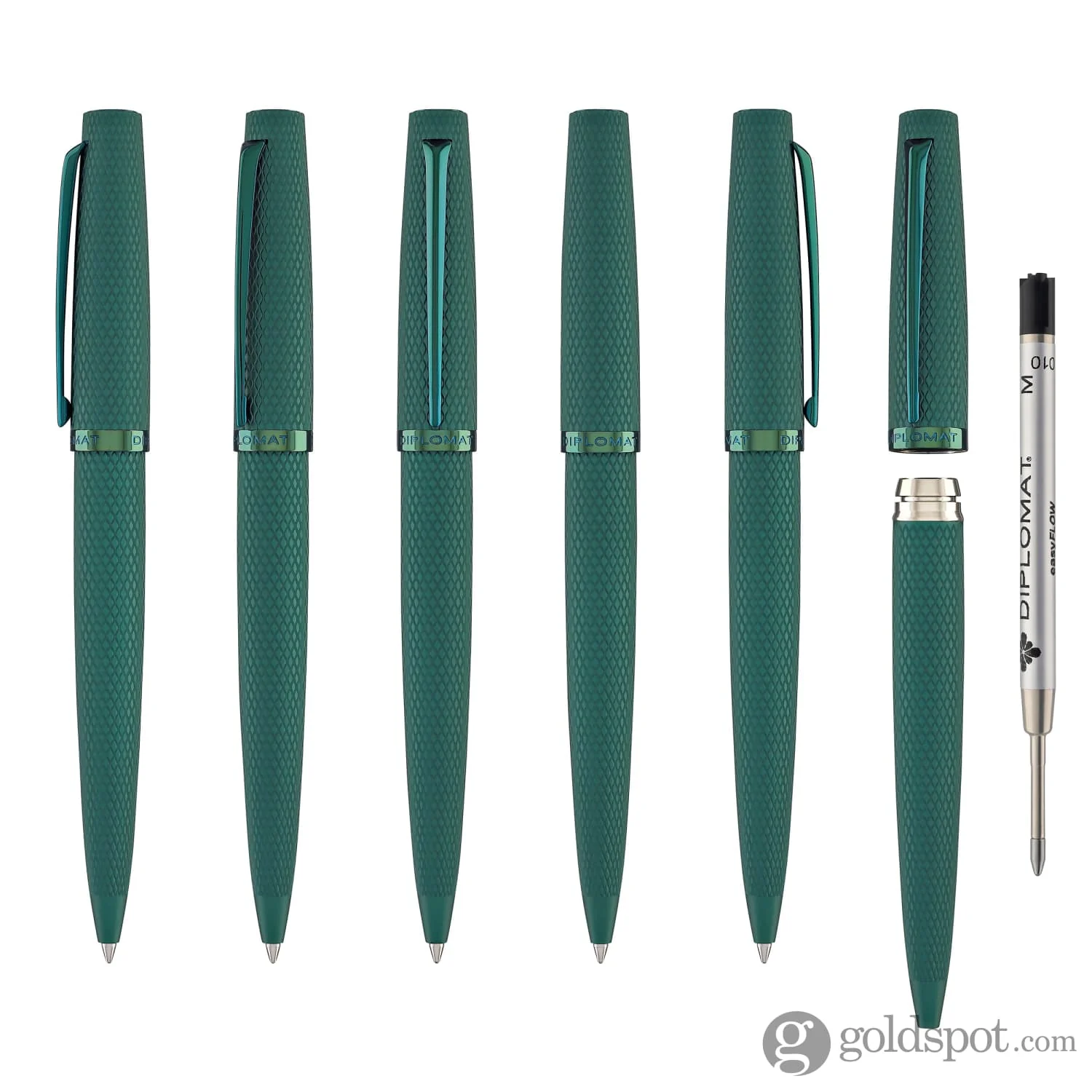 Diplomat Viper Ballpoint Pen in Green Guilloche